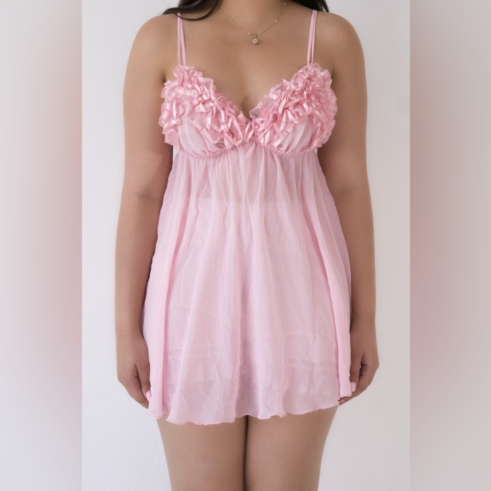 Vintage 1998 Victoria’s Secret Pink Sheer Babydoll Size: S